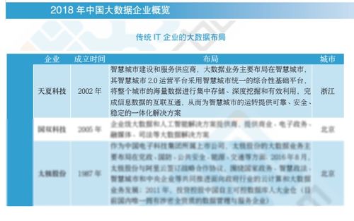 2018中国大数据企业报告出炉，天夏科技荣登IT企业大数据布局榜信息系统集成服务领域